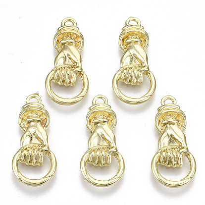 Crémaillère pendentifs en alliage placage, sans cadmium et sans plomb, main avec anneau