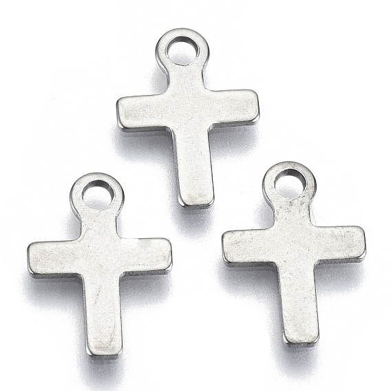 201 Stainless Steel Tiny Cross Charms, Laser Cut