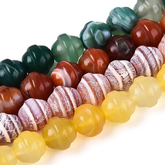 Окрашенные естественный агат бисер пряди, летающая тарелка