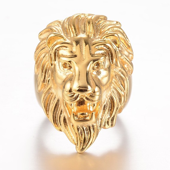 Ионное покрытие (ip) 304 перстни из нержавеющей стали, широкая полоса кольца, лев
