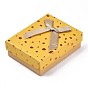 Cardboard Jewelry Boxes, for Necklaces, Ring, Earring, with Bowknot Ribbon Outside and White Sponge Inside, Rectangle