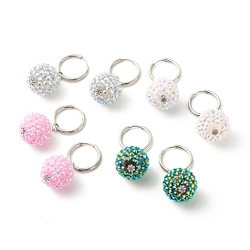 Sparkling Rhinestone Ball Dangle Hoop Earrings, Drop Earrings for Women
