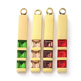 304 подвески из нержавеющей стали, с кубического циркония, золотые, придерживаться