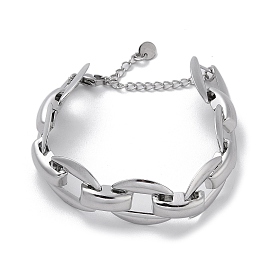 304 pulseras de cadena de eslabones de acero inoxidable para mujeres y hombres.