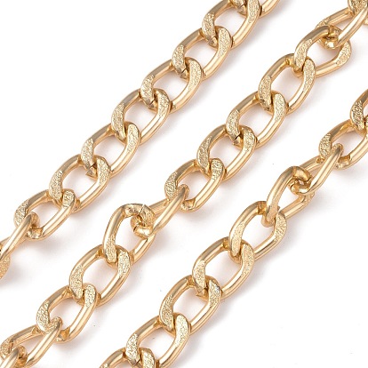 Oval Oxidation Aluminum Curb Chains, Texteured, Unwelded