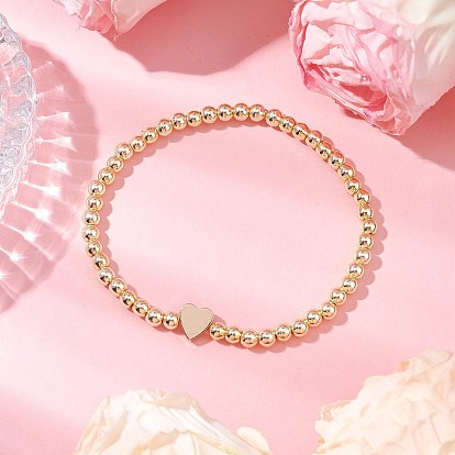 Гальванизированные немагнитные синтетические гематитовые бусины эластичные браслеты для женщин, сердце