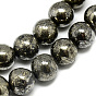 Natural Pyrite Beads Strands, Round