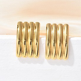 304 серьги-гвоздики из нержавеющей стали для женщин, ионное покрытие (ip), полоса прямоугольник