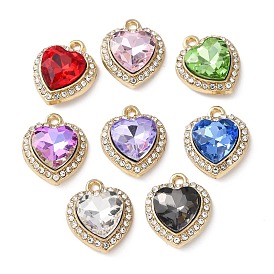 Сплав с подвесками из горного хрусталя, сердце прелести, золотые