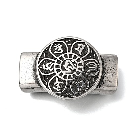 304 из нержавеющей стали слайд прелести, для изготовления кожаных браслетов, прямоугольный и плоский круглый с цветком