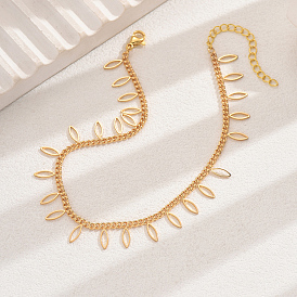 Geometric Brass Fringe Anklet in Modern Minimalist Style for Women's Everyday Wear