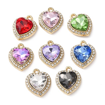 Сплав с подвесками из горного хрусталя, сердце прелести, золотые