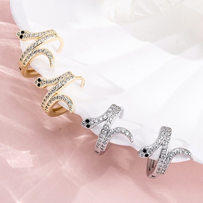 Латунные кубических серьги циркония обруч, змея