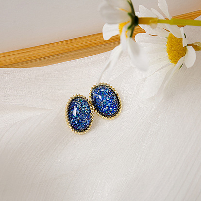 Fashionable and luxurious versatile oval starfish and sea earrings - elegant and sparkling.