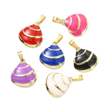 Подвески из эмали и сплава, подвески в форме ракушек, золотые