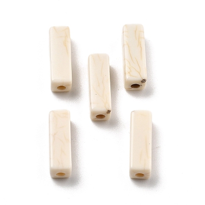 Хрустящие непрозрачные акриловые бусины, имитация бирюзовый, прямоугольные