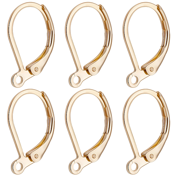100Pcs 316L Surgical Stainless Steel Leverback Earring Findings, with Loop