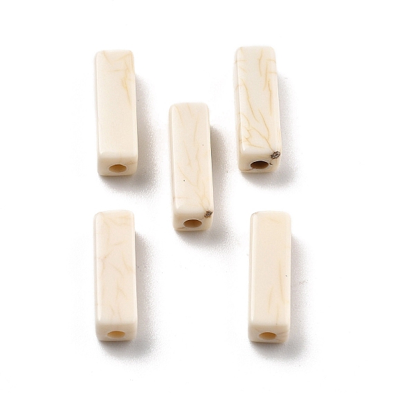 Хрустящие непрозрачные акриловые бусины, имитация бирюзовый, прямоугольные