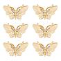 Butterfly Alloy Rhinestone Brooches for Backpack Clothes, Golden