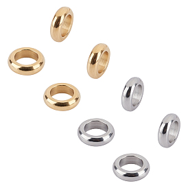 Unicraftale 304 Stainless Steel Spacer Beads, Flat Round