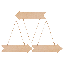 Wooden Ornaments, with Jute Twine, for Party Gift Home Decoration