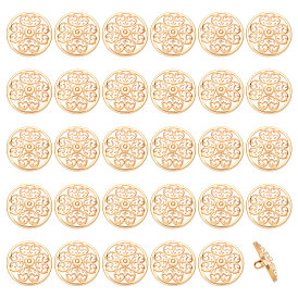 30 шт. 1 пуговицы из сплава с отверстиями, полый полукруглый с цветком