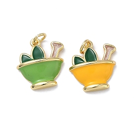 Латунь эмаль подвески, подвески для чаши, долговечный, стойки покрытие, без свинца и без кадмия, реальный 18 k позолоченный
