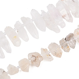 Brins de perles de diamants Herkimer naturels, nuggets, avec des perles de rocaille