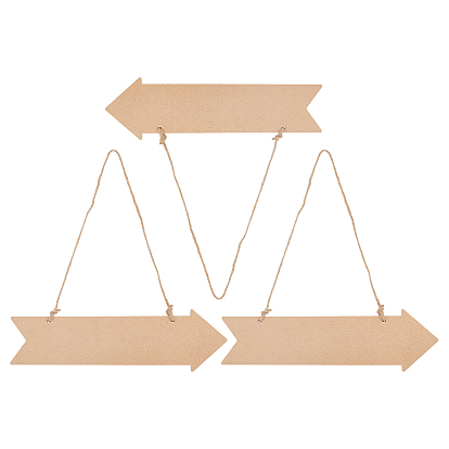 Wooden Ornaments, with Jute Twine, for Party Gift Home Decoration