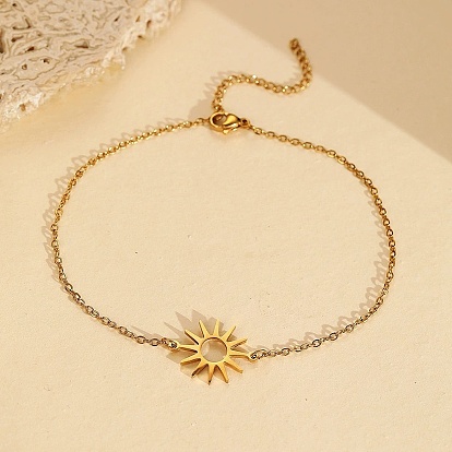 304 браслеты из нержавеющей стали Sun Link, браслеты-цепочки для женщин