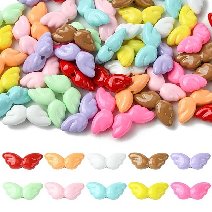 50 шт 10 цвета непрозрачные акриловые бусины, крыло