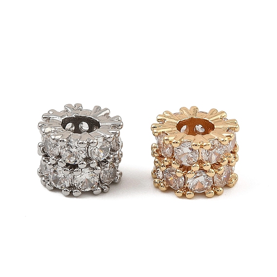 Латунные микро проложить кубического циркония бусы, колонка