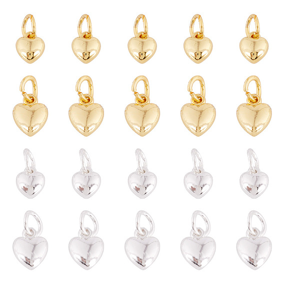 20 шт 4 стили подвески из сплава, с целью перехода в кольце, сердце прелести, стойки покрытие, долговечный