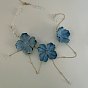 Plastic Glass Trip Flower Bib Necklaces with Alloy Chain Tassel for Women, Golden