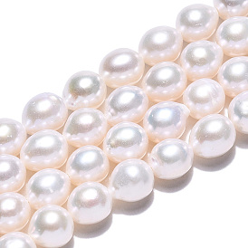 Perles de nacre naturelle brins Keshi, perles baroques, perle d'eau douce, ovale