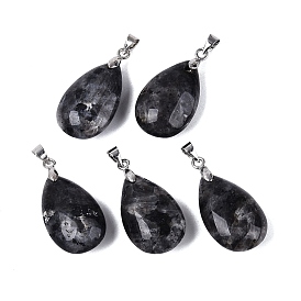 Природных драгоценных камней подвески, слезинки, с защелкой из нержавеющей стали на поручнях, цвет нержавеющей стали