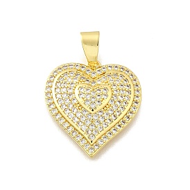 Латунные микро проложить кубического циркония подвески, без кадмия и без свинца, сердце