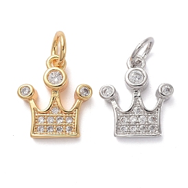 Латунные микропаве прозрачные кубические циркониевые подвески, с прыжковых колец, корона