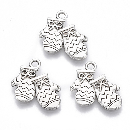 Tibetan Style Alloy Pendants, Lead Free & Cadmium Free, Gloves