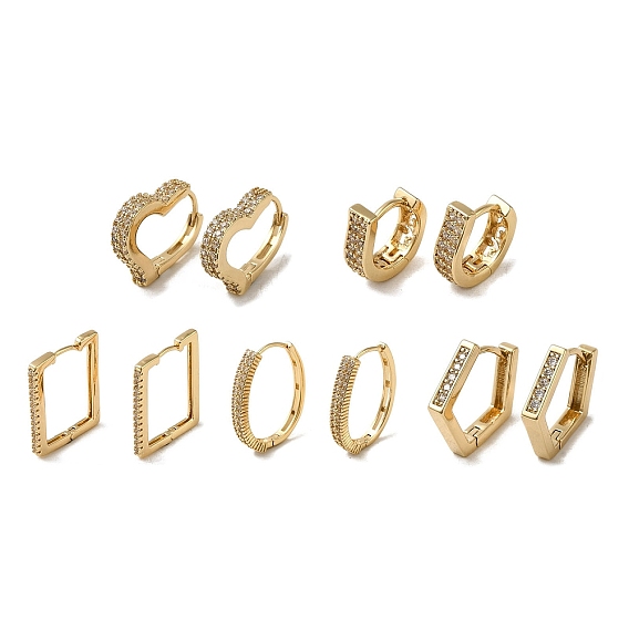 Серьги-кольца из латуни с микропаве из кубического циркония