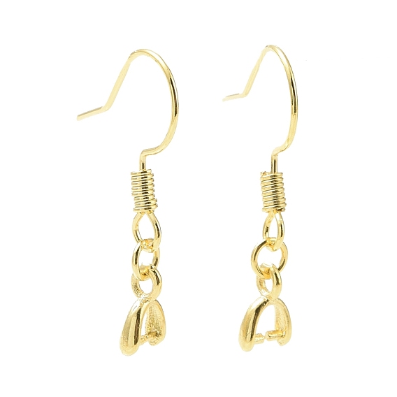 Rack Plating Brass Earring Hooks, with Ice Pick Pinch Bails, Long-Lasting Plated, Lead Free & Cadmium Free