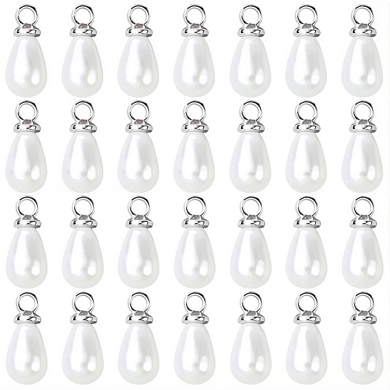 96подвески из искусственного жемчуга из абс-пластика, очарование слезы, с железной петлей