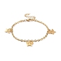304 Stainless Steel Butterfly Charm Bracelet with Cable Chains for Women