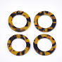 Cellulose Acetate(Resin) Pendants, Leopard Print, Ring