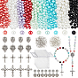 DIY Findings Kits, include 16Pcs 4 Styles Tibetan Style Alloy Pendants, 540Pcs 9 Colors Baking Paint Pearlized Glass Pearl Round Bead, 60Pcs Zinc Alloy Bead Caps