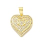 Латунные микро проложить кубического циркония подвески, без кадмия и без свинца, сердце