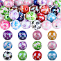 50 шт 2 стили непрозрачные акриловые бусины, круглый с рисунком лапы, с покрытием AB цвета