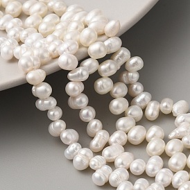 Natural Cultured Freshwater Pearl Beads Strands, Top Drilled, Rice