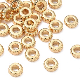 SHEGRACE Brass Beads, Cadmium Free & Nickel Free & Lead Free, Textured Flat Round