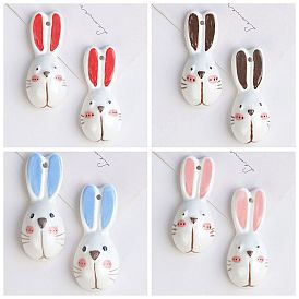 Ручной работы фарфора большие кулоны, кролика прелести